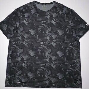 Russell Training Fit Mens Black and Gray Camouflage Performance Shirt Size 3XL
